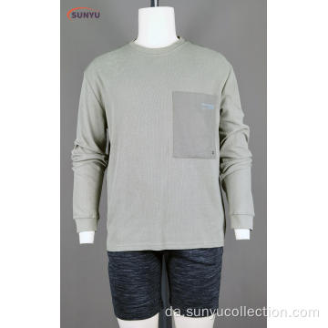 Herre Cotton Waffle Long Sleeve T-Shirt